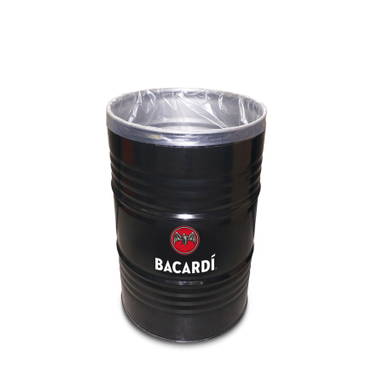 Prullenbak olievat 200 L | Zwart vat | Full color sticker